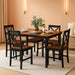 5-Piece Mid-Century Modern Dining Table Set for 4, Wooden Kitchen Table and Chairs, Compact Rubber Wood Dining Room Set for Small Spaces, Kitchen & Living Room