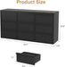 9 Dresser for Bedroom, 58.7" Wide Dresser, Freestanding Horizontal Drawer with Storage, Wooden Closet Chest Storage for Living Room, Hallway, Entryway
