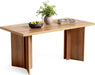 Wooden Dining Table Set for 6, 63-Inch Rectangle Kitchen Table, Modern Dinner Table for Home Dining Room, Kitchen Room, Brown