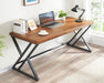 60" Real Wood Computer Desk, Natural Solid Wood Writing Desk