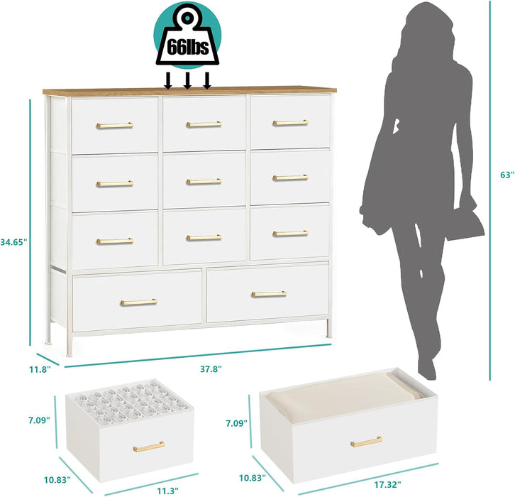 Dresser for Bedroom with 11 Storage Drawers, Tall Chests of Drawers