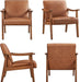 Lux PU Leather Contemporary Accent Chair LightBrown