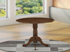 DLT-AWA-TP Dublin Dining Room Table - a round Solid Wood Table Top with Dropleaf & Pedestal Base, 42X42 Inch, Walnut