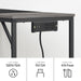 Computer Desk, Home Office Desk with Power Outlet, Modern Study Writing Desk with 3 Hooks for Study Room, Home Office, Sturdy and Stable, Easy to Assemble, Charcoal Gray and Black BC41UDN01