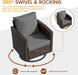 Patio Furniture Set with Swivel Rocking Chair, 6 Pcs Outdoor Couch