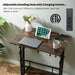 Mobile Standing Desk Adjustable Height, Rolling Desk Stand up Desk, Mobile Laptop Desk, Rolling Computer Desk with Charging Station, Portable Desk with Wheels, Rustic Brown