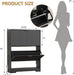 Black Fluted Shoe Cabinet With OpenStorageCompartment
