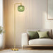 Glass Floor Lamp SixtySevenInch Ribbed Brushed Gold