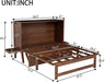 Queen Size Murphy Bed W/Desk,Horizontal Hidden Wall Bed W/Gas Struts,Space-Saving Murphy Bed Cabinet for Home Office,Apartment,Guest Room,Walnut