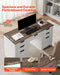 60" Executive Desk with Drawers, Farmhouse Home Office Desk with Charge Station, Keyboard Tray, File Storage Cabinet, 200 LBS Load Capacity Wood Table, Easy Assembly, for Work Study, Walnut
