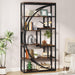 Rustic Brown 70.8-Inch Tall 5-Tier Etagere Bookshelf