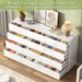Modern Curved 12 Drawer Dresser for Bedroom, Safe Edge, White Glossy