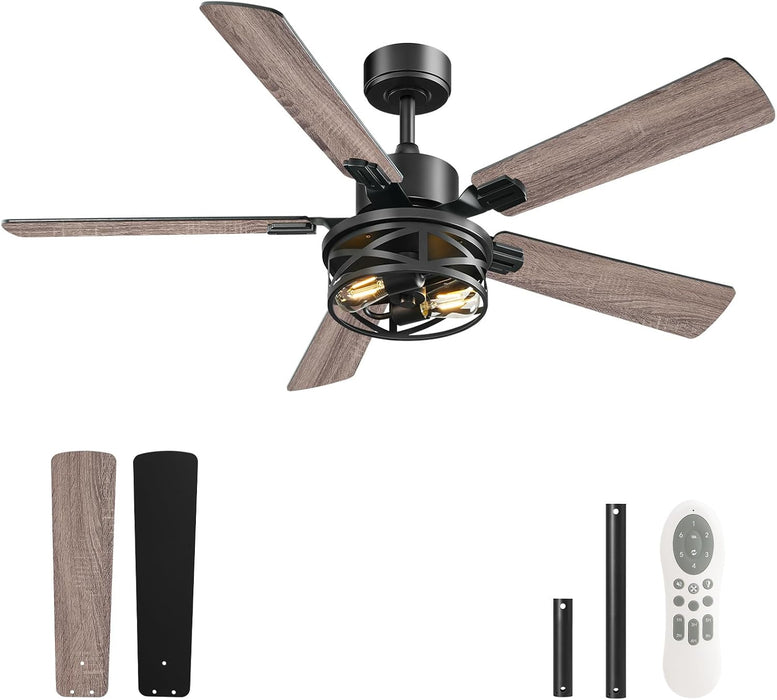 52-Inch Industrial Ceiling Fan With Integrated Remote