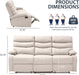 3 Seater Recliner Sofa Set, Anti-Scratch Reclining Loveseat Sofa & Couch for Living Room, RV, Home Theater Apartment(Beige, 3 Seater Sofa)