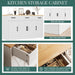 Buffet Cabinet with Storage,53.4" Large Kitchen Storage Cabinet with 3 Drawers and 4 Doors,Wood Farmhouse Buffet Sideboard with Adjustable Shelf for Kitchen Living Room, White