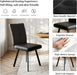 Extendable Dining Table Set for 6, Oak Table with 6 PU Black Chairs