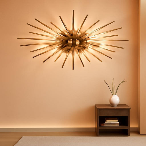 Semi Flush Mount 8 Light Ceiling Light Modern Metal Ceiling Lighting Gold Light Fixture Chandelier for Farmhouse Kitchen Dining Room Bedroom Hallway Living Room.