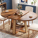 43"-59" Extendable round Dining Table for 4-8, Cross Leg | Modern Kitchen Oval Dining Table with Removable Leaves, Wood Base with Storage Shelf for Kitchen Living Room, Walnut