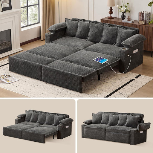 King Size PremiumGrade Convertible Sleeper Sofa USB