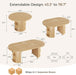 43"-79" Extendable Dining Table for 4-8 with Storage Base, Natural Oak