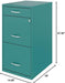 3 Drawers 27.32" Vertical Turquoise Metal Filing Cabinet Lockable Pre-Assembled Stationary Letter Size for Home, Office