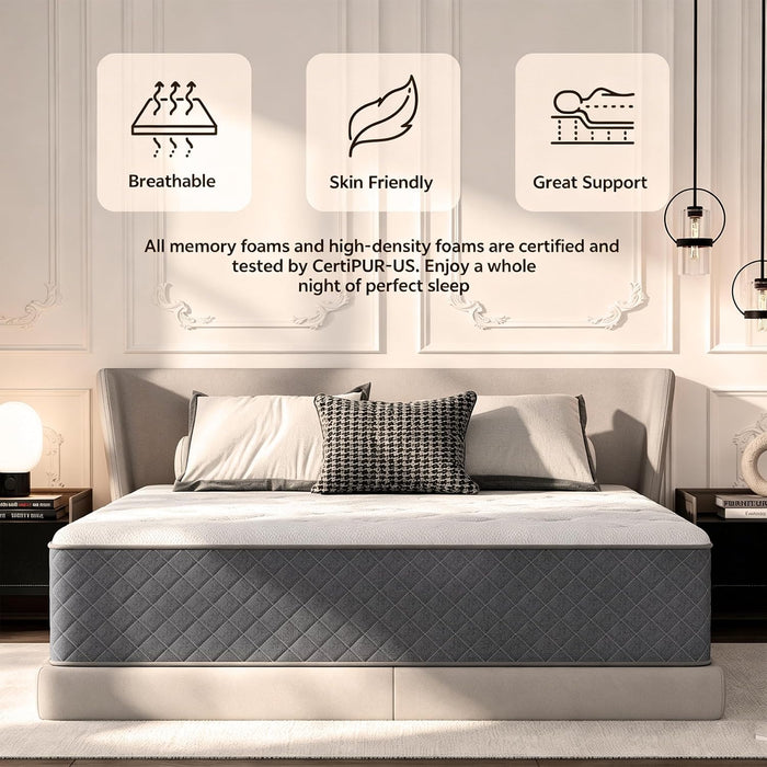 Full Size Mattress, 12 Inch Full Mattress Hybrid Medium Firm,