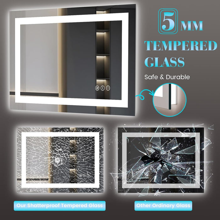 LED Bathroom Mirror, Bathroom Vanity Mirror, 30"X36"