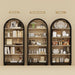 64" Tall Black Arched Bookcase, 5 Tiers Arch Bookshelf with Open Display Shelves, Wood Farmhouse Bookshelf with Storage,College Dorm Room Essential,Modern Book Shelf for Office, Study