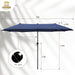 13 Ft Large Patio Umbrella, Double-Sided Twin, Outdoor Market Umbrella with Crank Handle, Powerful UV Protective, Navy Blue