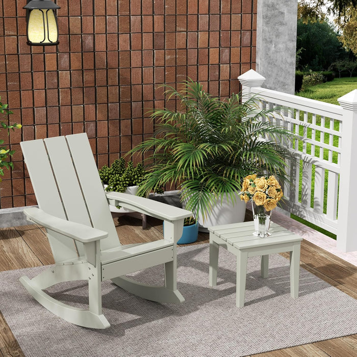 Outdoor Adirondack Chair, All Weather Resistant Lawn Chairs Balcony Chair and Fire Pit Chairs, Patio Chair Outdoor Porch Rocking Chair High Back HDPE Poly Lumber, Sand