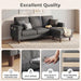 L-Shaped Sectional Sofa Graphite Grey Storage Ottoman