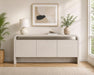 Waterfall Sideboard Buffet Cabinet with Open Shelf and Hidden Storage