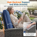 4 Piece Outdoor Wicker Patio Furniture Set for All Weather