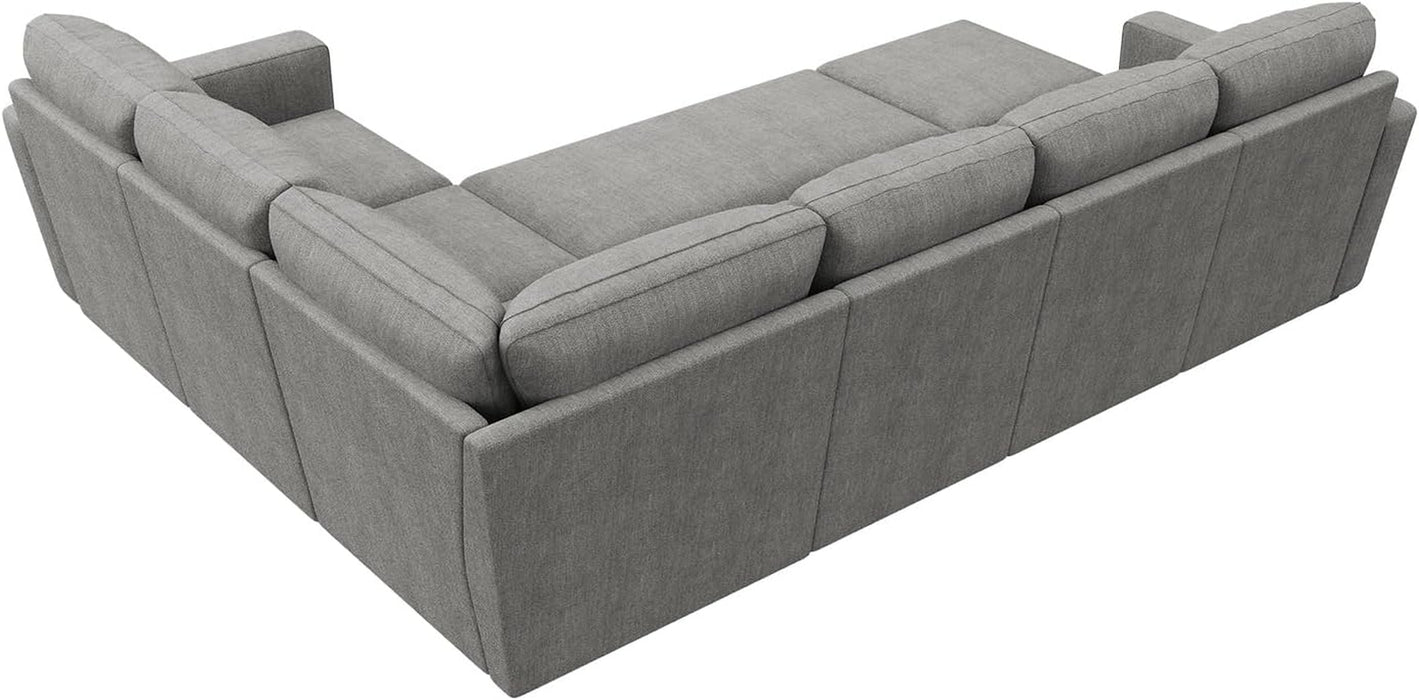 Modular Sectional Sleeper Sofa U-Shaped, Warm Grey