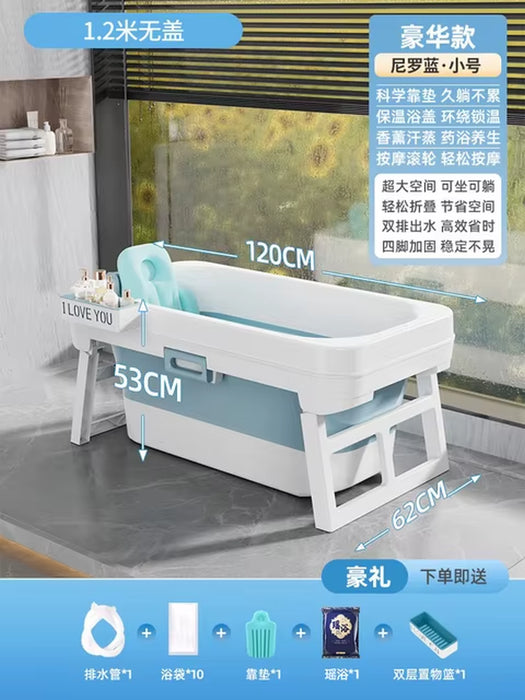 Portable Folding Bathtub for Adults Hot Bath Spa Plastic Bathtubs Children Swimming Pool Bucket Sauna Lid Cover House Bath Tub Z