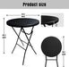 32In Cocktail Table, Folding round High Top Indoor Outdoor Use, Foldable Bar Height Table for Parties and Commercial Events (Black, 2 Pcs)