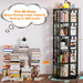 Rotating Bookshelf, Corner Bookcase, 360 Display Wood Spinning Bookshelves, Floor Standing Bookcases Narrow Shelf, 5 Tiers, Black
