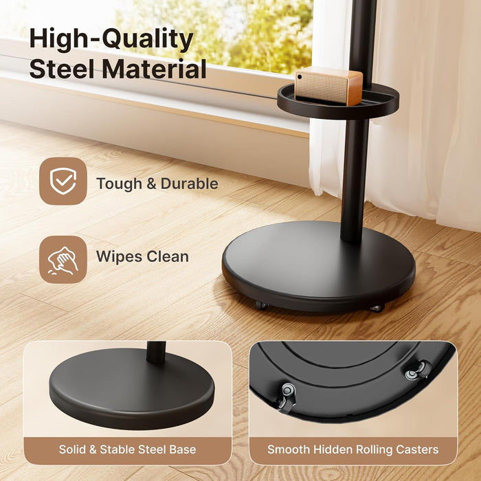 Height Adjustable Rolling TV Stand for 13-43 Inch TV up to 33 Pounds, Portrait to Landscape, Mobile TV Cart with Adjustable Storage Box and Shelf Max VESA 200X200Mm