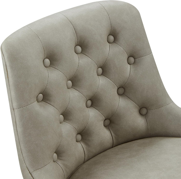 Bar Stools, 360° Swivel Upholstered Bar Stool with Back, 30" H Bar Height Barstools, Set of 2, Faux Leather in Stone Grey