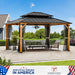 12x14 Weatherproof Gazebo WoodgrainFinish With LEDs