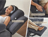 85" Manual Reclining Sofa, 3 Seater Recliner Couch with Dual Wingback Recliners & Cup Holders, Comfy Oversized Living Room Sofa, Grey