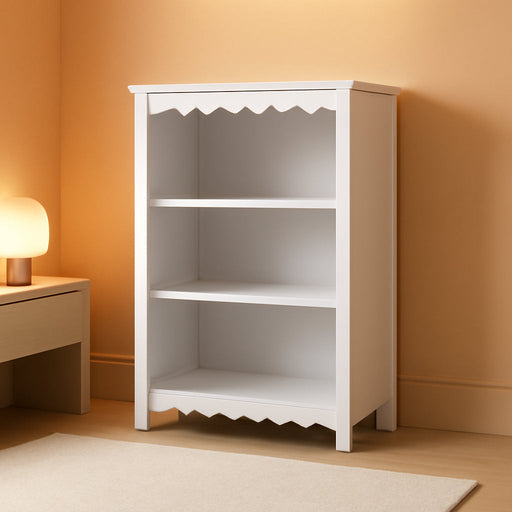 White 3-Tier Freestanding Bookcase With Adjustable Shelves
