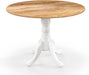 round Dining Table, 39" D X 29" H, Rubber Wood Pedestal Table W/Round Tabletop & Curved Trestle Legs, 4-Person Dinner Table for Kitchen, Dining Room, Restaurant (Natural & White)