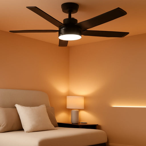 Ceiling Fans with Lights, 42 Inch Black Ceiling Fan with Light and Remote Control, Reversible, 3CCT, Dimmable, Noiseless, Small Ceiling Fan for Bedroom, Farmhouse, Indoor/Outdoor Use