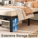 14 Inch King Metal Bed Frame with Rounded Corner,Mattress Retainer