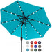 Durable Solar Led Patio Umbrellas with 32LED Lights 9FT (Turquoise)