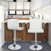 Bar Stools Set of 2,Armrest Adjustable Swivel Barstools with Back,Double Needle PU Leather Counter Height Bar Stools for Kitchen Island, White