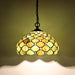 Tiffany Style Plug in Hanging Lamp Green Pearl Stained Glass 180 Inch