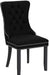 Tufted Dining Chairs Set of 4, Black Dining Chairs with Nailhead Back and Ring Pull Trim, Velvet Upholstered Dining Chairs for Kitchen/Bedroom/Dining Room