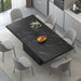 71" Black Faux Marble Dining Table for 6-8, Rectangle Dining Room Table